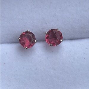 Natural 2.00 ct Strawberry Rose Quartz Earrings Round Studs Sterling Silver